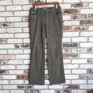 🌲Coldwater Creek Wide Leg Olive Khaki Green Jeans Size 10